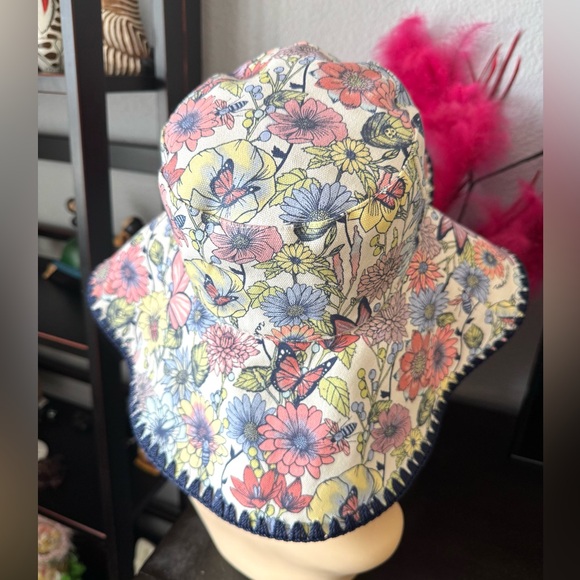 Sakroots Floral Wide Brim Hat with Navy Trim main image 4
